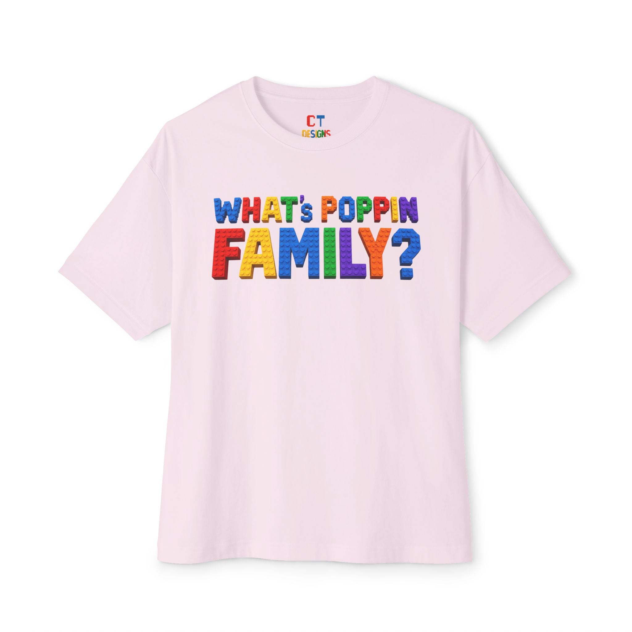 What's Poppin Family? Oversized Boxy T-Shirt