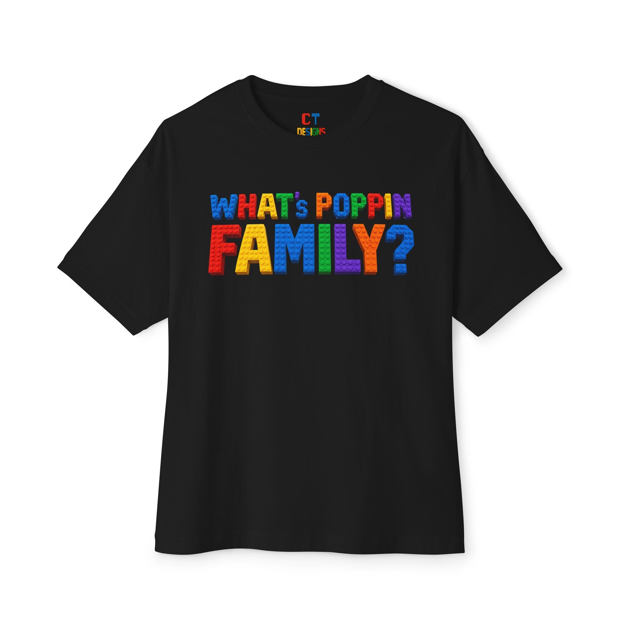 What's Poppin Family? Oversized Boxy T-Shirt