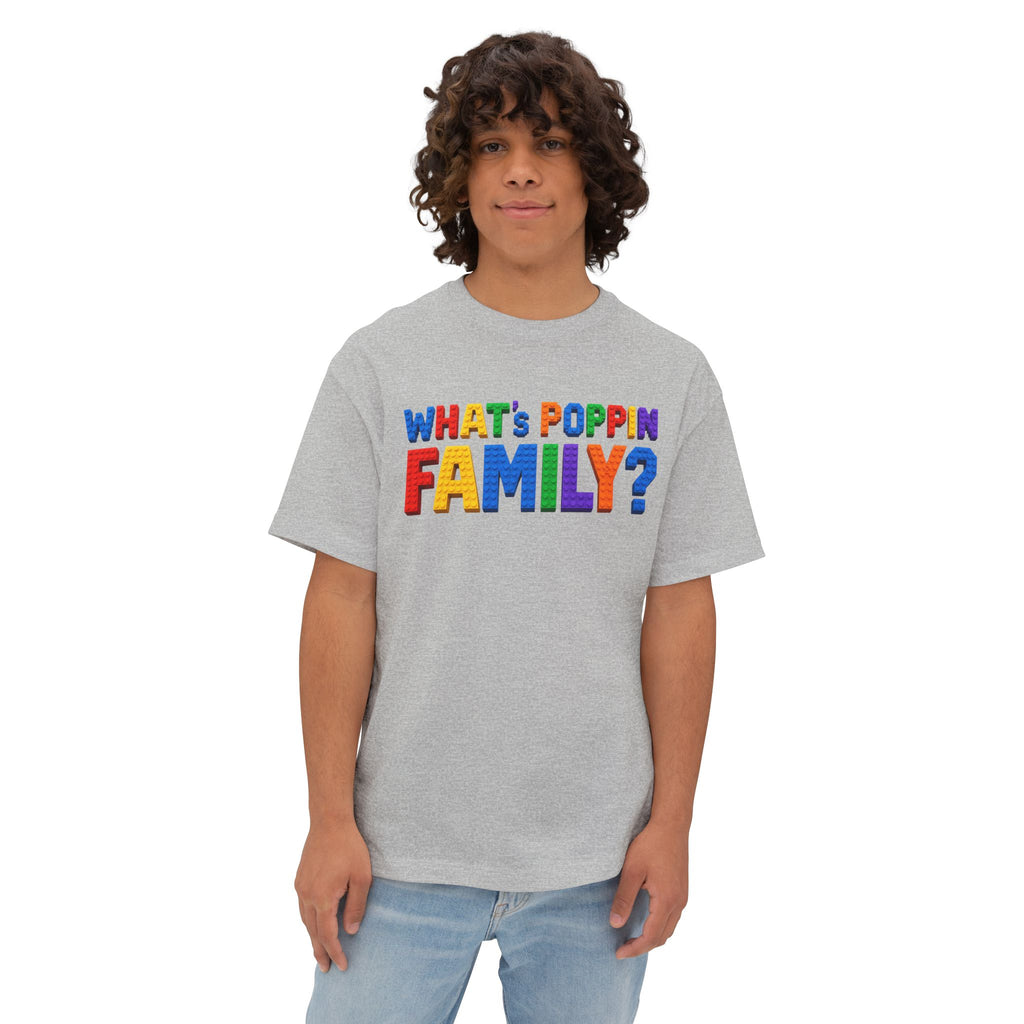 What's Poppin Family? Oversized Boxy T-Shirt
