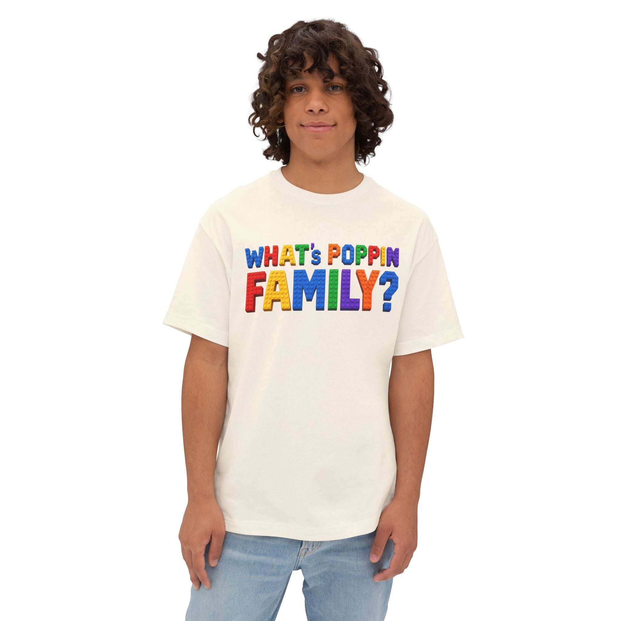 What's Poppin Family? Oversized Boxy T-Shirt