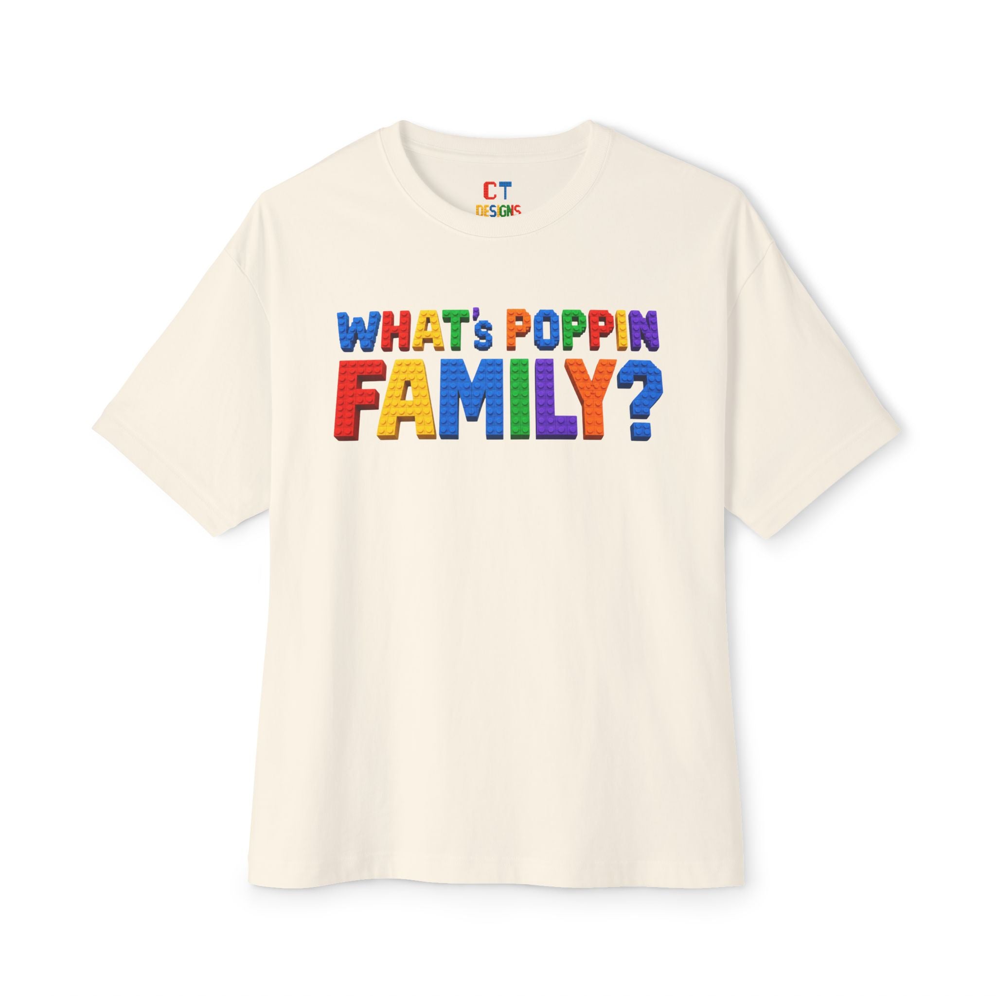 What's Poppin Family? Oversized Boxy T-Shirt