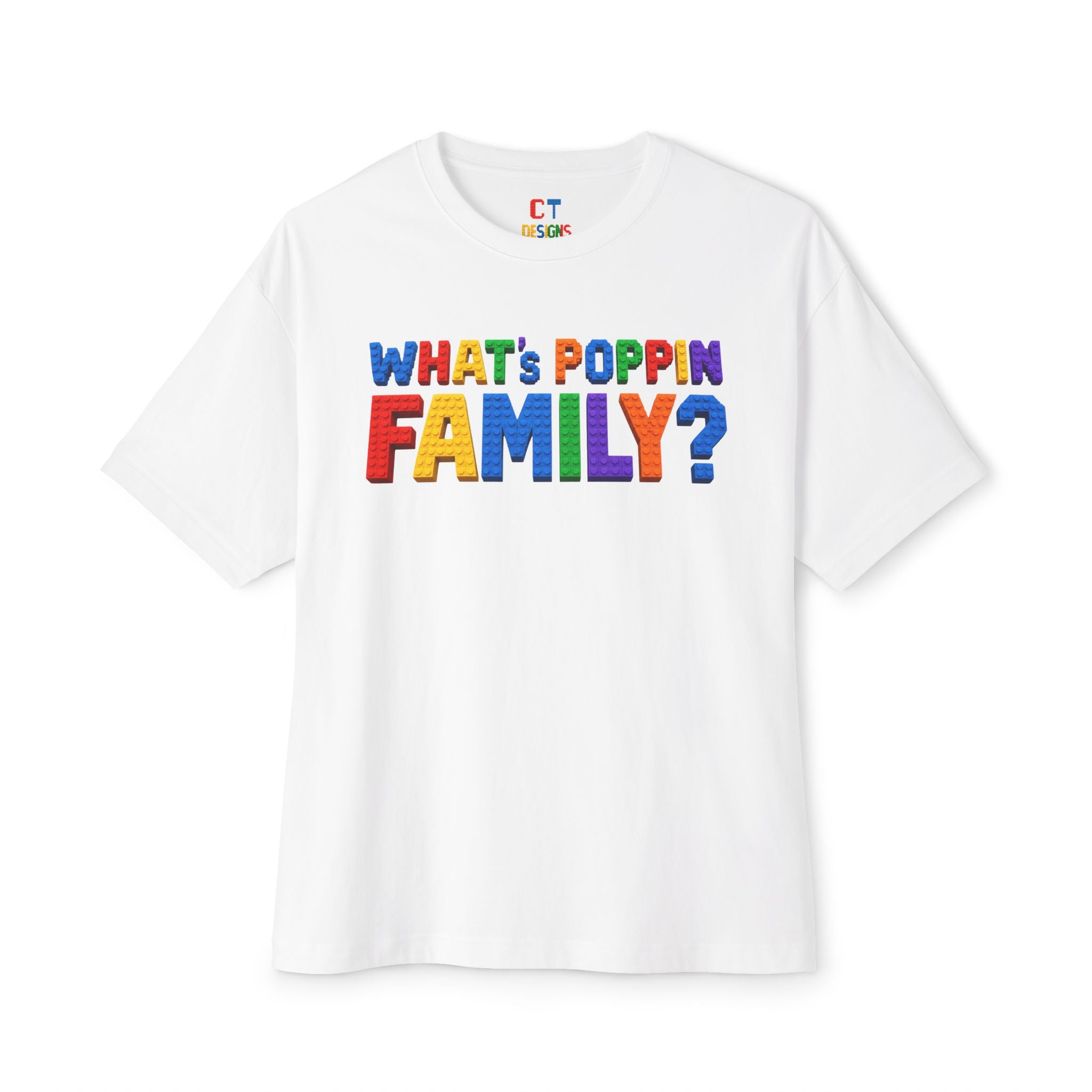 What's Poppin Family? Oversized Boxy T-Shirt
